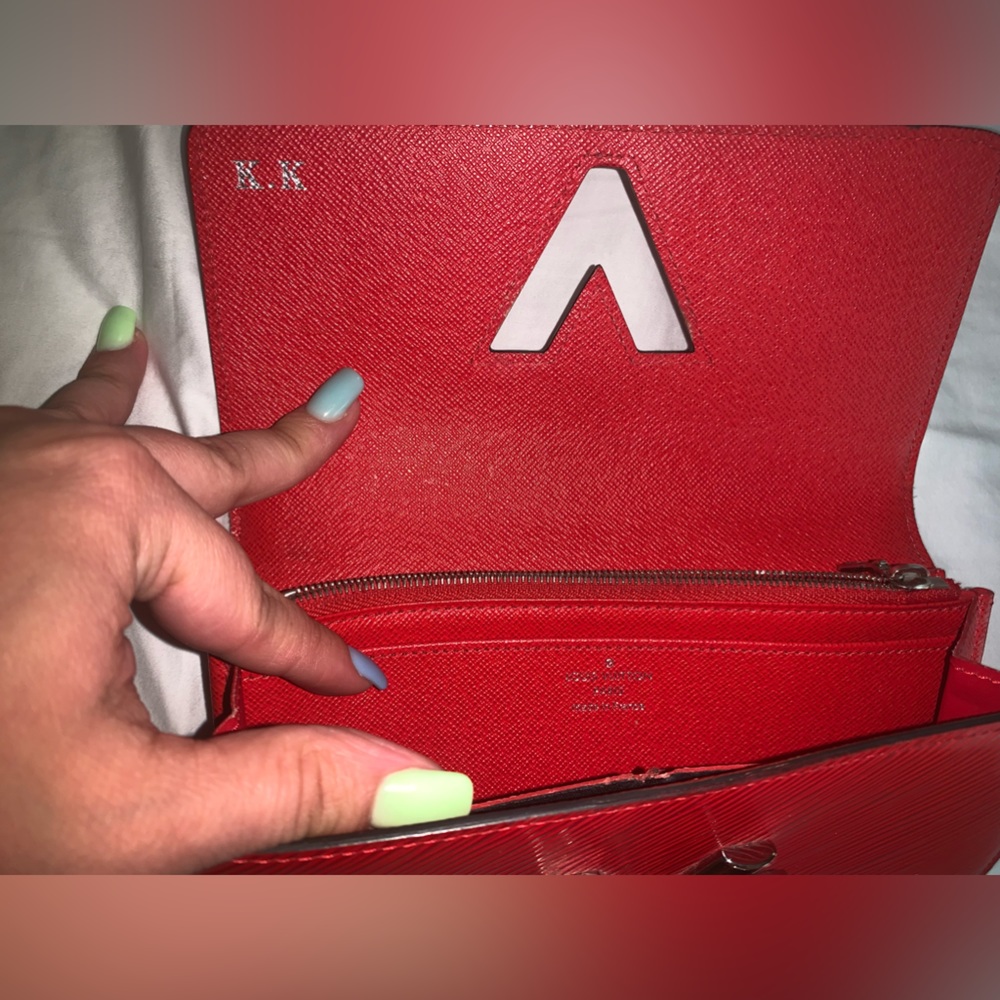 Authentic Red Louis Vuitton Epi Twist Wallet - Picture 9 of 9